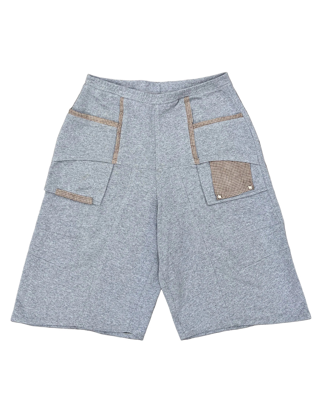 Bermuda oversize gris de algodón - vista frontal
