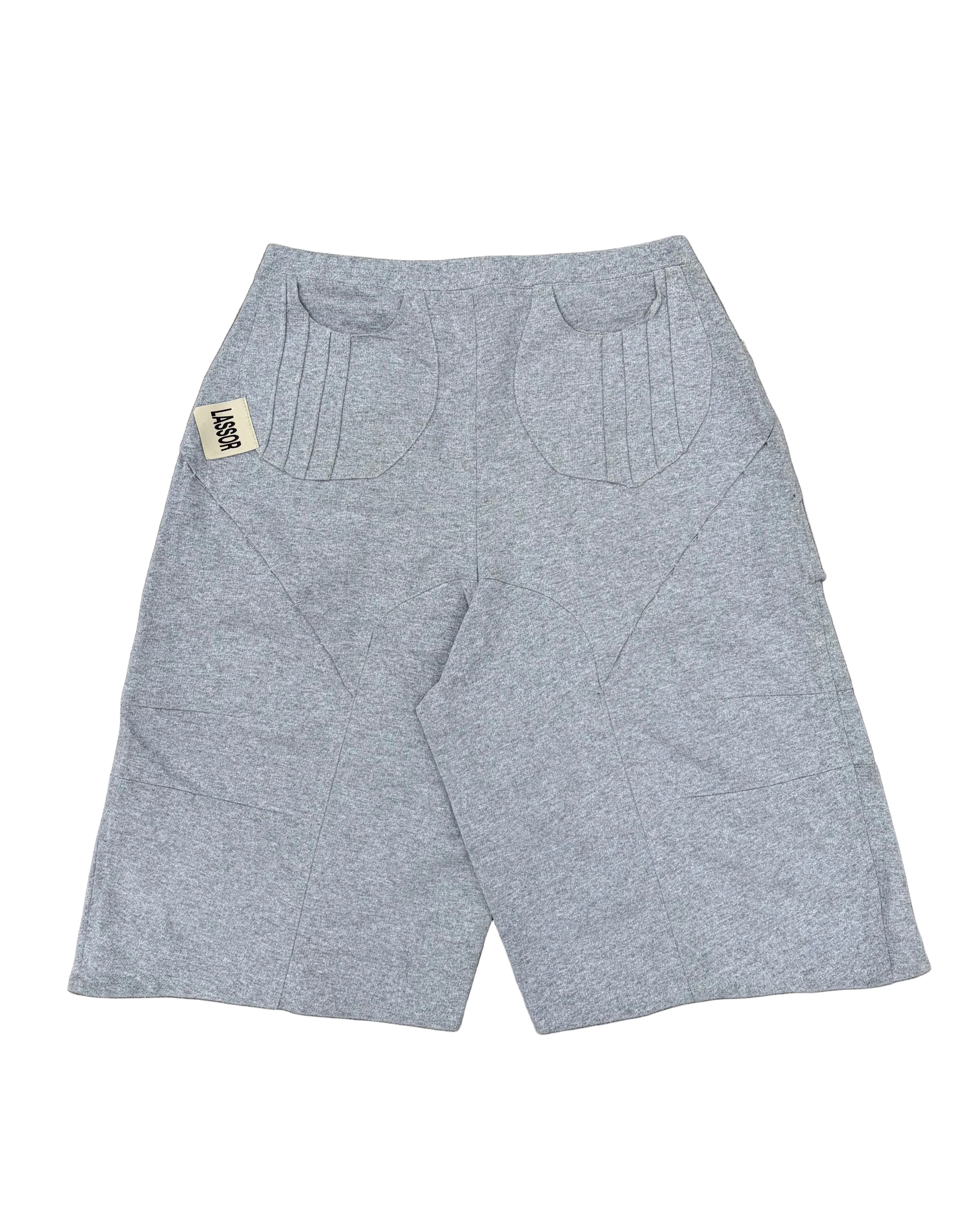 Bermuda gris Panel Pocket Jorts con bolsillos a cuadros - vista trasera