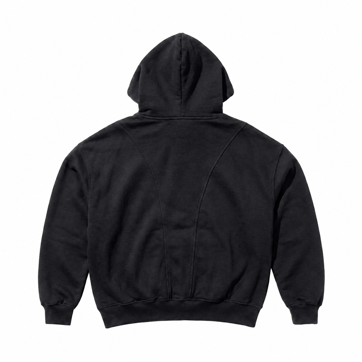 Sudadera negra oversize de algodón - vista trasera