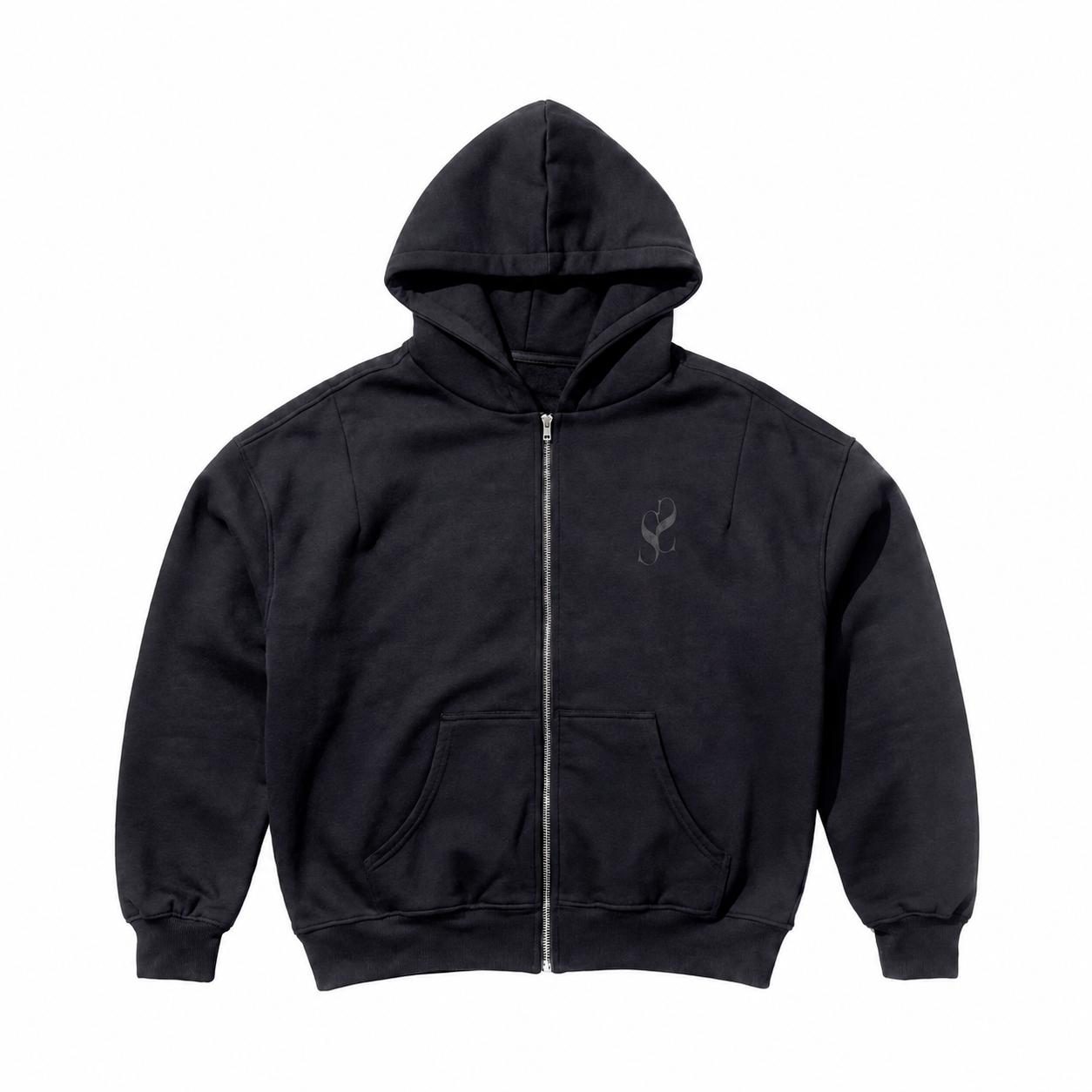 Sudadera negra Armour Zipper Hoodie con cremallera - vista frontal