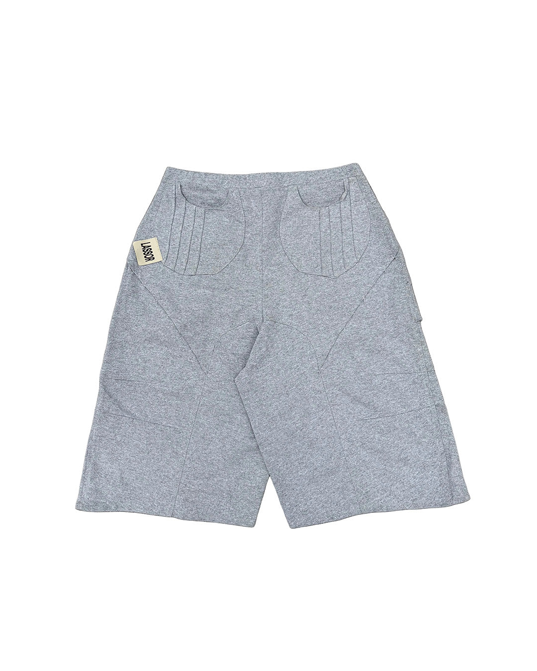 Bermuda gris Panel Pocket Jorts con bolsillos a cuadros - vista trasera